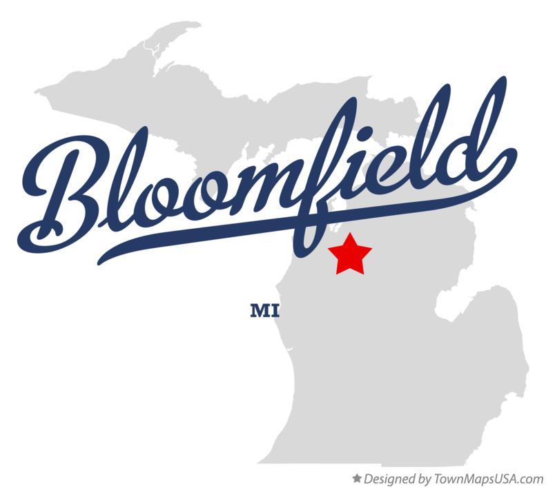 Map of Bloomfield Michigan MI
