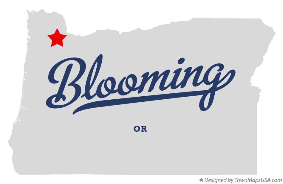 Map of Blooming Oregon OR