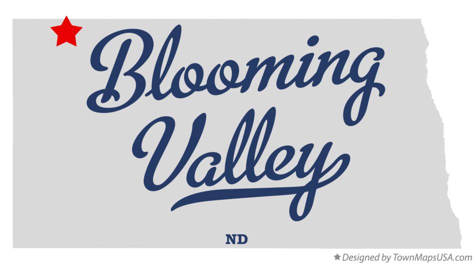 Map of Blooming Valley North Dakota ND