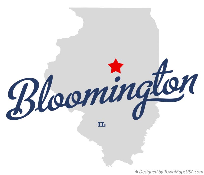 Map of Bloomington Illinois IL