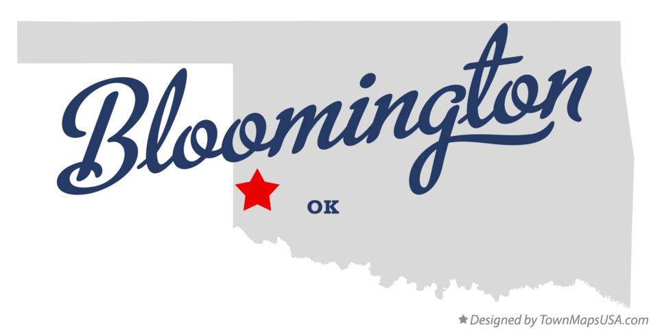 Map of Bloomington Oklahoma OK
