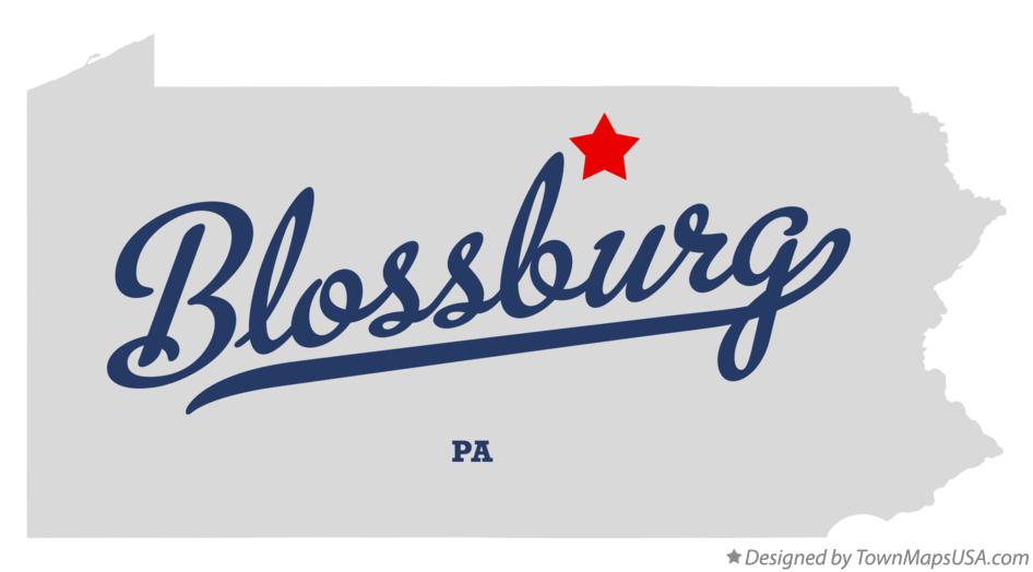 Map of Blossburg Pennsylvania PA