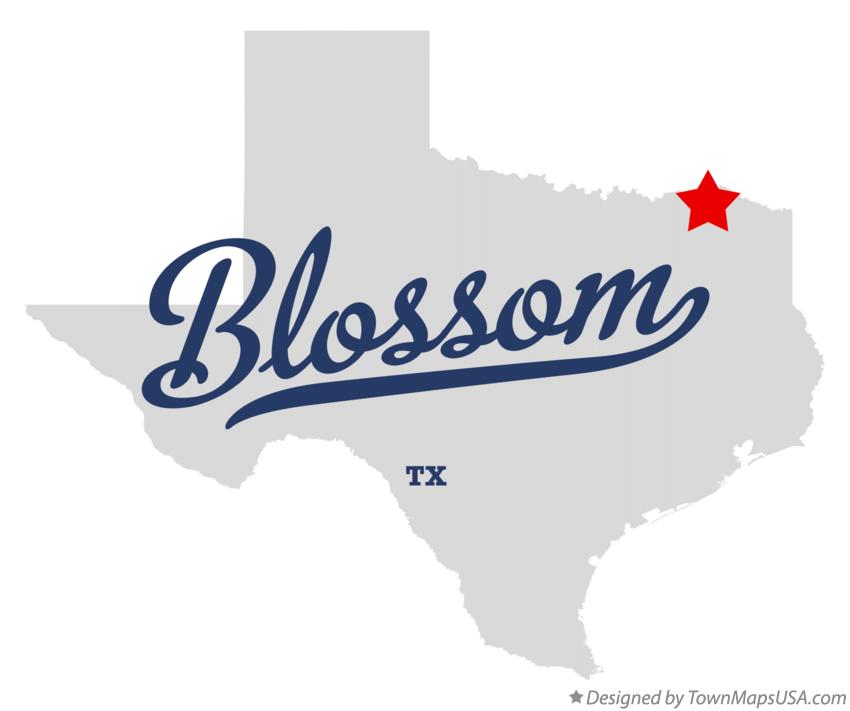 Map of Blossom Texas TX