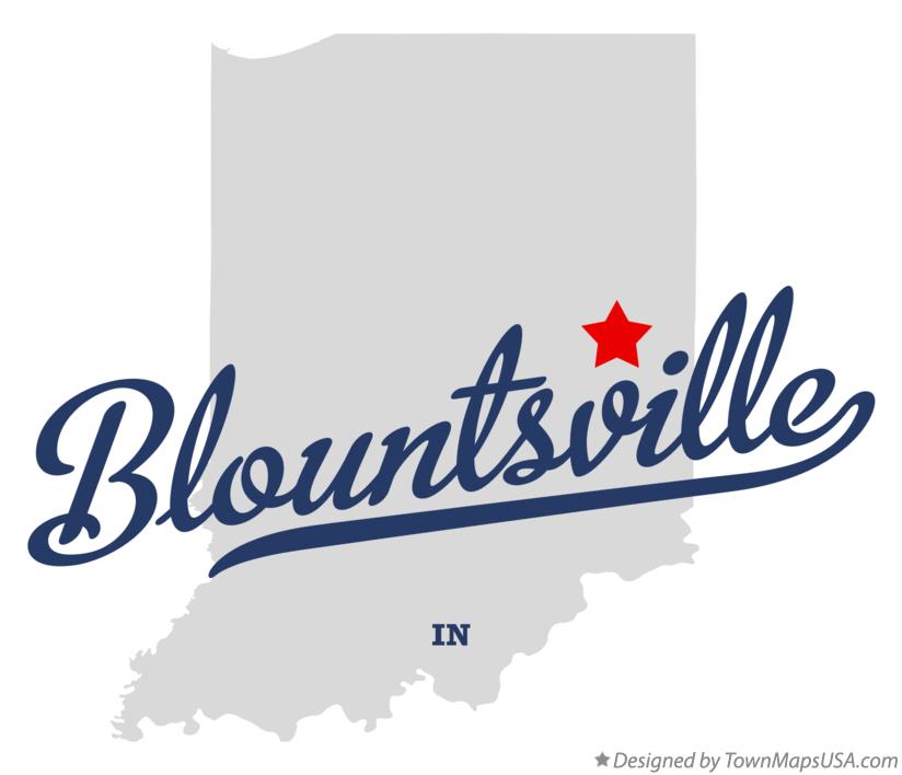 Map of Blountsville Indiana IN