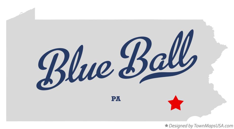 Map of Blue Ball Pennsylvania PA