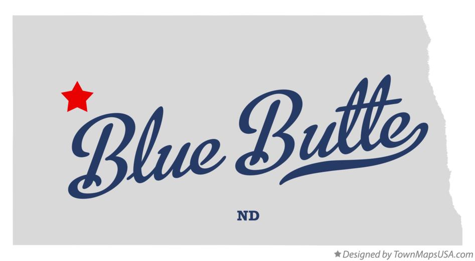 Map of Blue Butte North Dakota ND