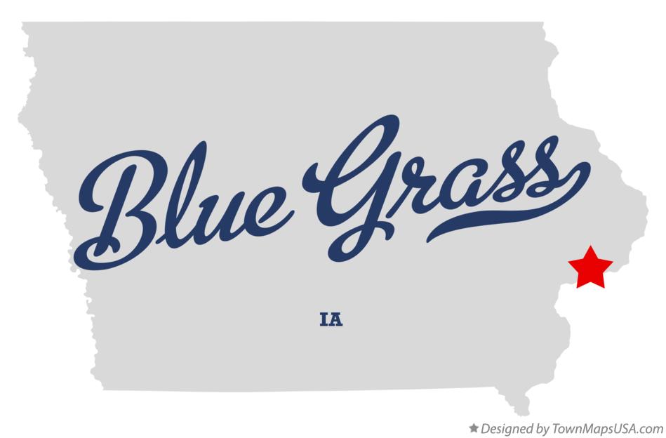 Map of Blue Grass Iowa IA