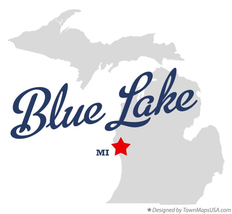 Map of Blue Lake Michigan MI