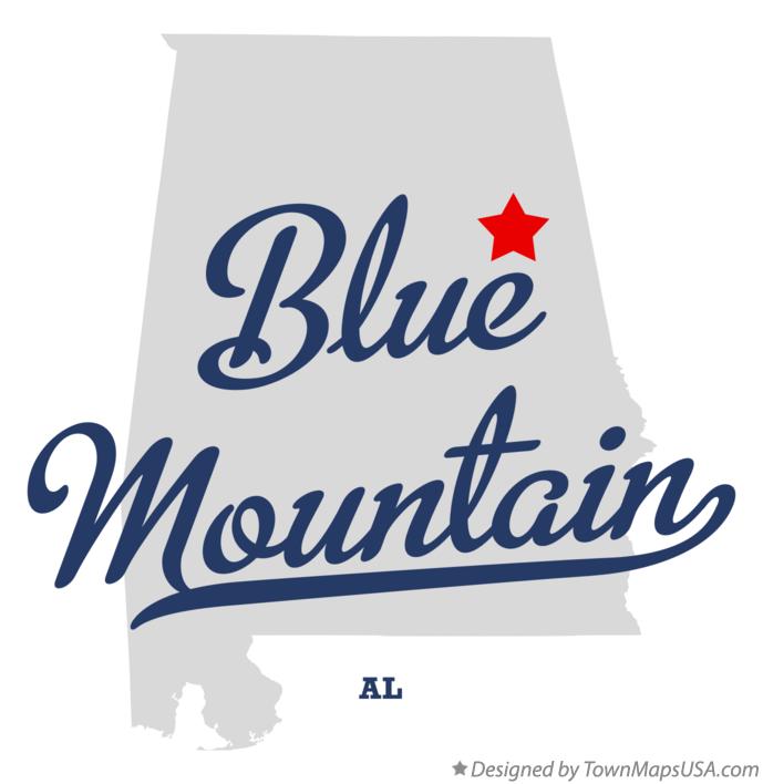 Map of Blue Mountain Alabama AL