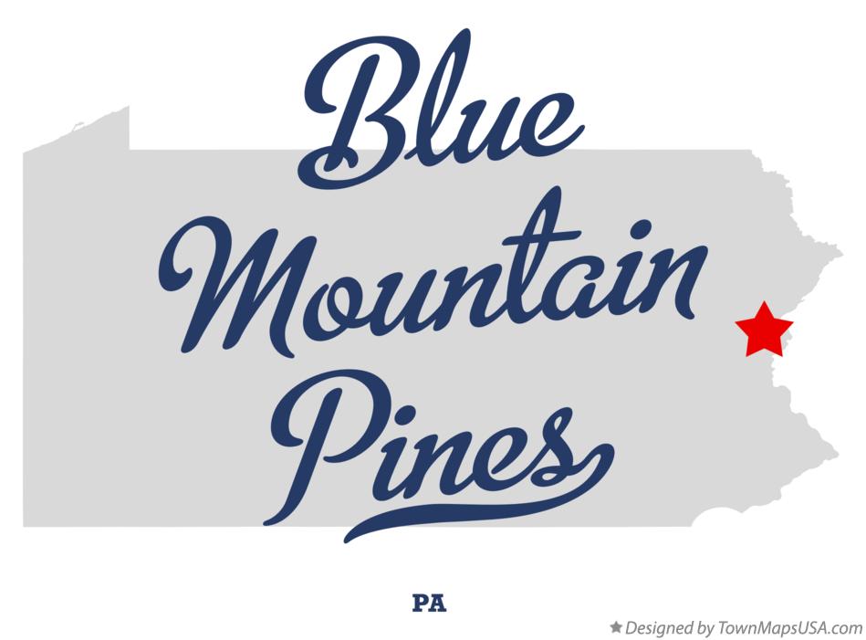 Map of Blue Mountain Pines Pennsylvania PA