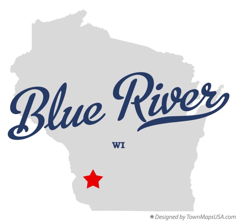 Map of Blue River Wisconsin WI