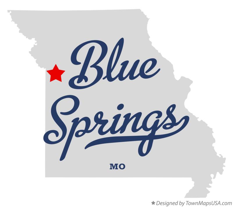 Map of Blue Springs Missouri MO