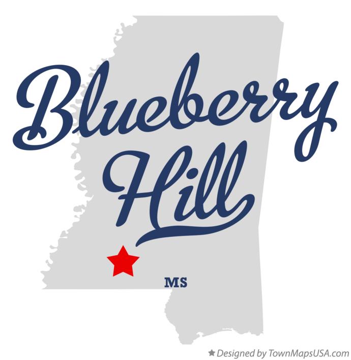 Map of Blueberry Hill Mississippi MS
