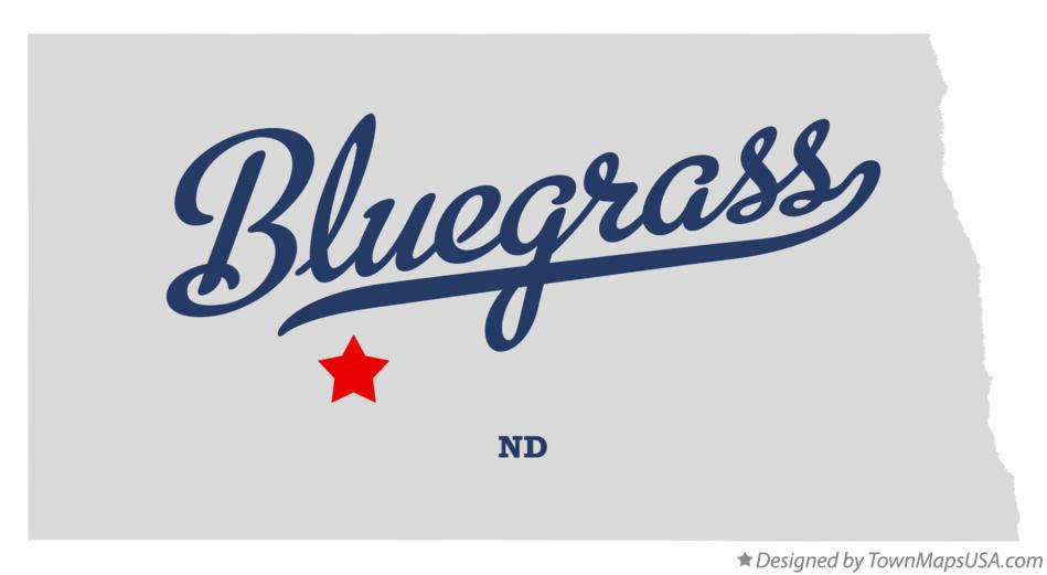 Map of Bluegrass North Dakota ND