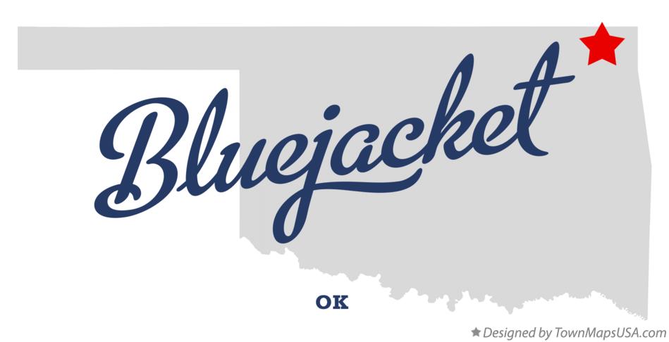 Map of Bluejacket Oklahoma OK