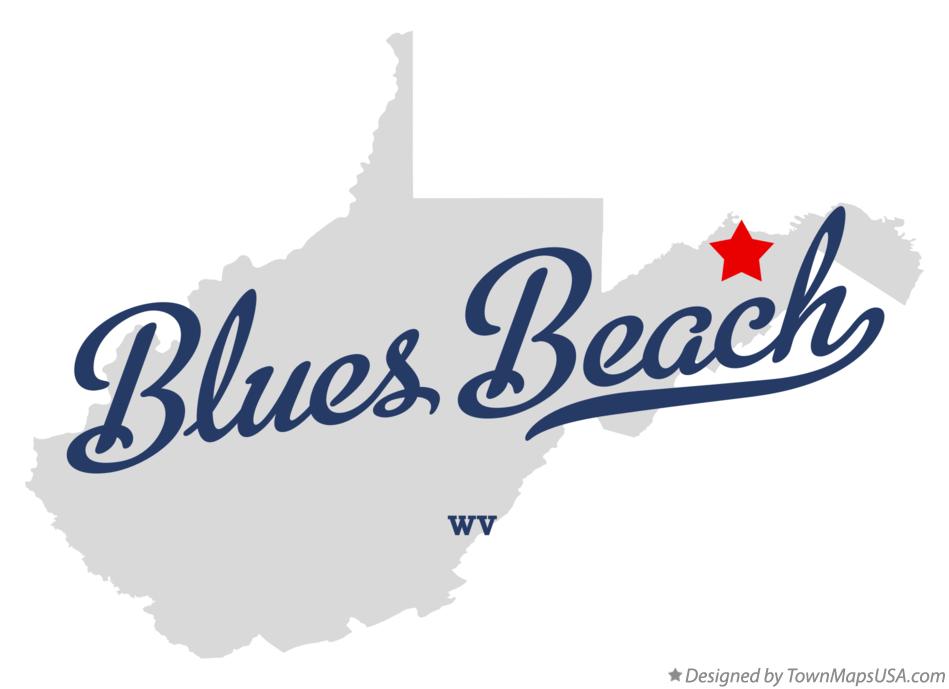 Map of Blues Beach West Virginia WV