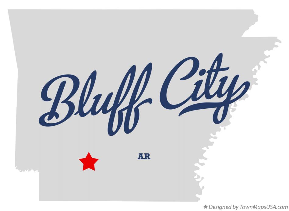 Map of Bluff City Arkansas AR