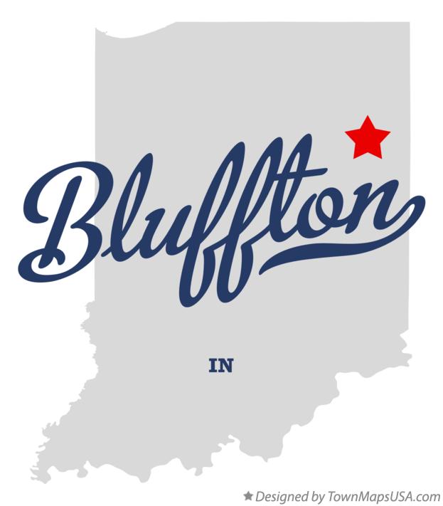 Map of Bluffton Indiana IN