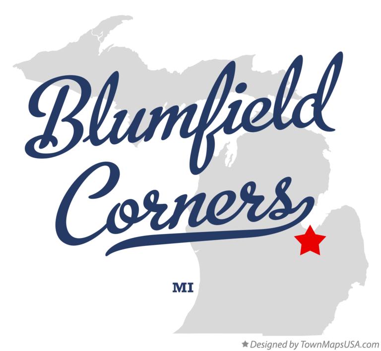 Map of Blumfield Corners Michigan MI