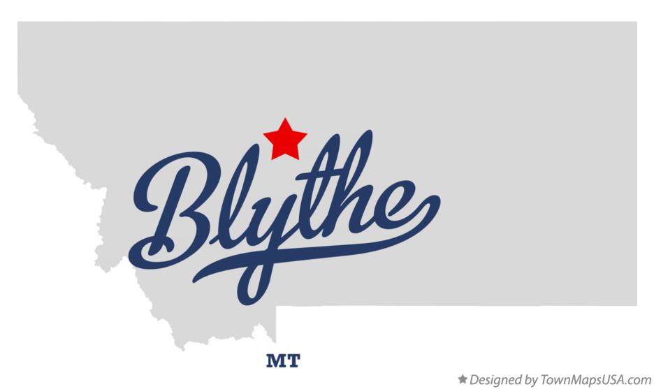 Map of Blythe Montana MT
