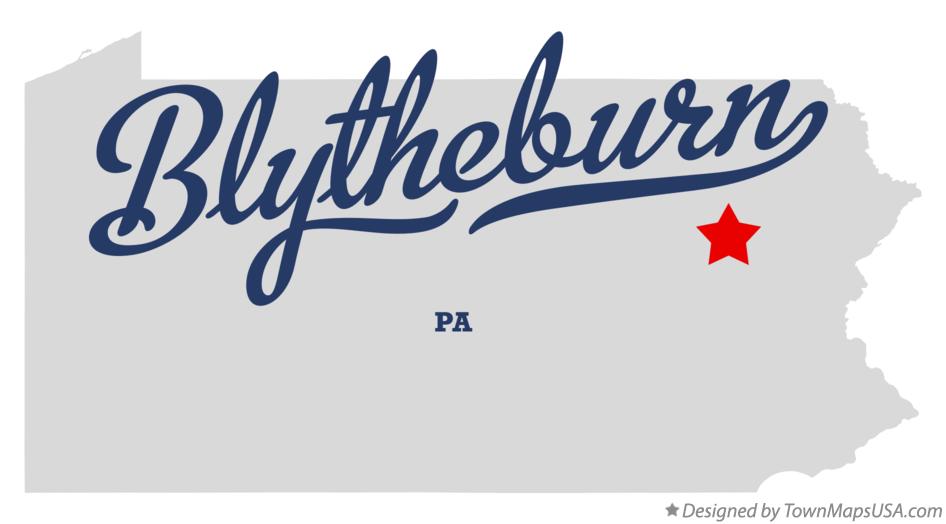 Map of Blytheburn Pennsylvania PA