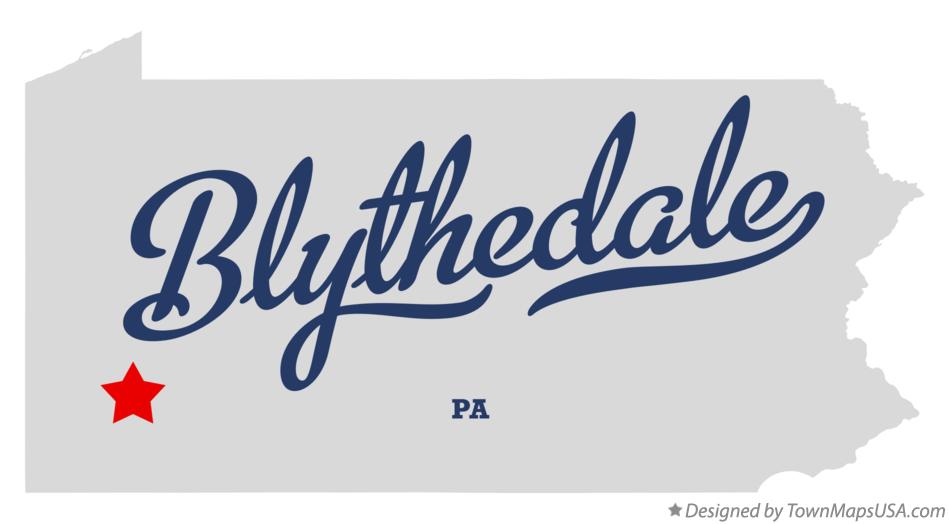 Map of Blythedale Pennsylvania PA