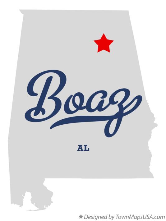 Map of Boaz Alabama AL