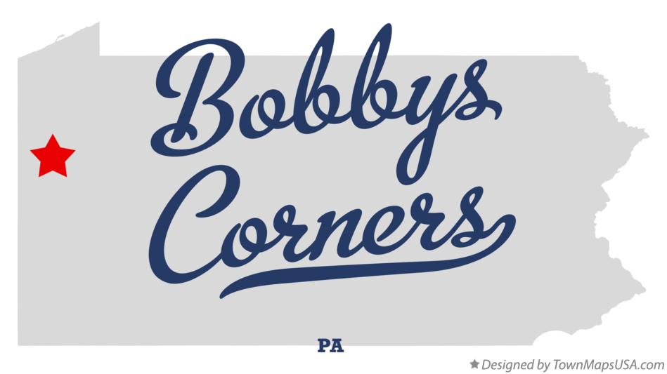 Map of Bobbys Corners Pennsylvania PA