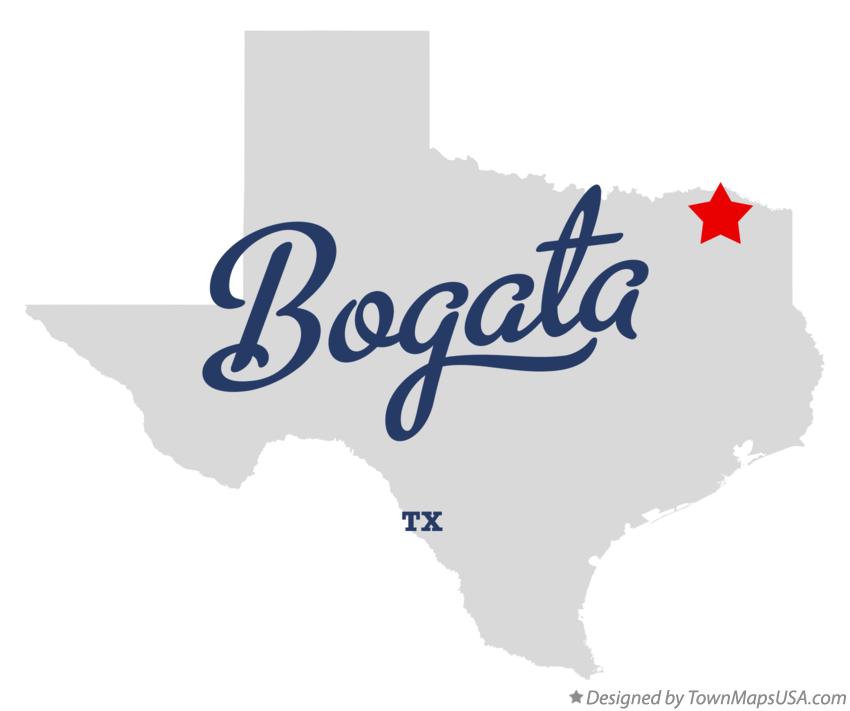 Map of Bogata Texas TX