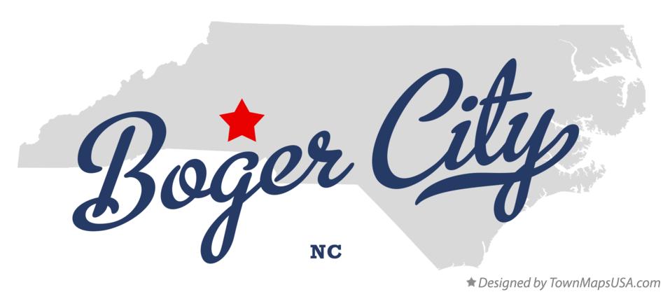 Map of Boger City North Carolina NC