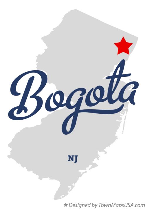 Map of Bogota New Jersey NJ