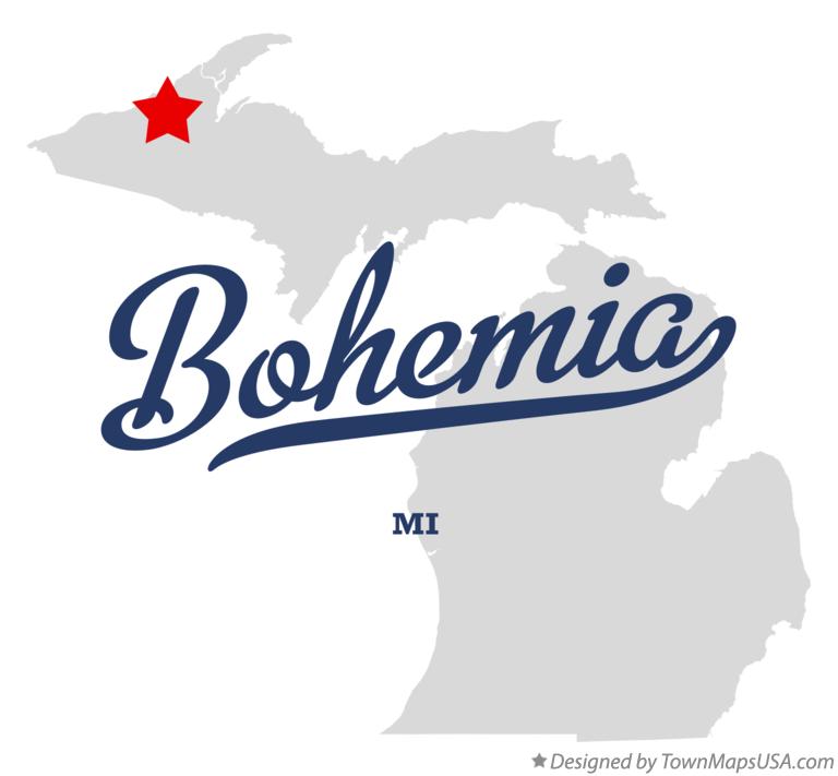 Map of Bohemia Michigan MI