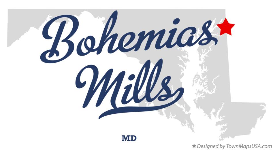 Map of Bohemias Mills Maryland MD