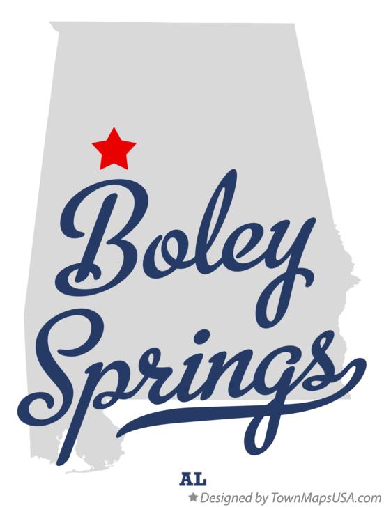 Map of Boley Springs Alabama AL