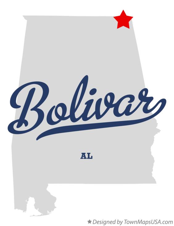 Map of Bolivar Alabama AL