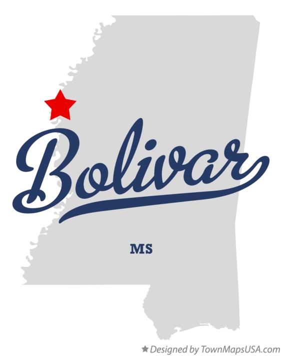 Map of Bolivar Mississippi MS