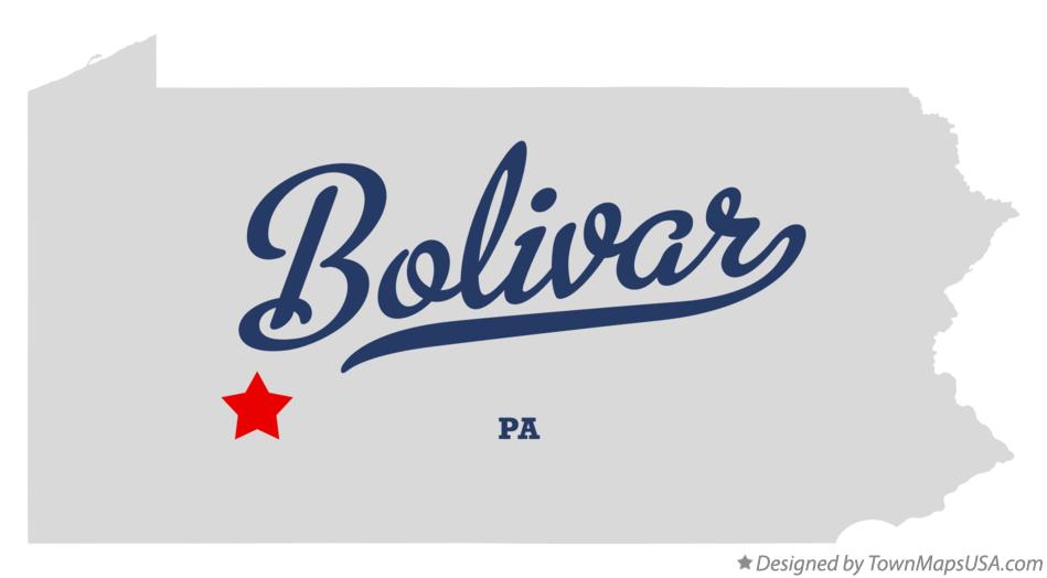 Map of Bolivar Pennsylvania PA