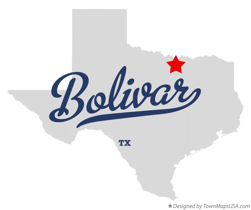Map of Bolivar Texas TX