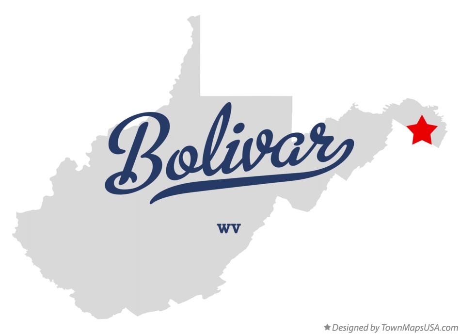 Map of Bolivar West Virginia WV