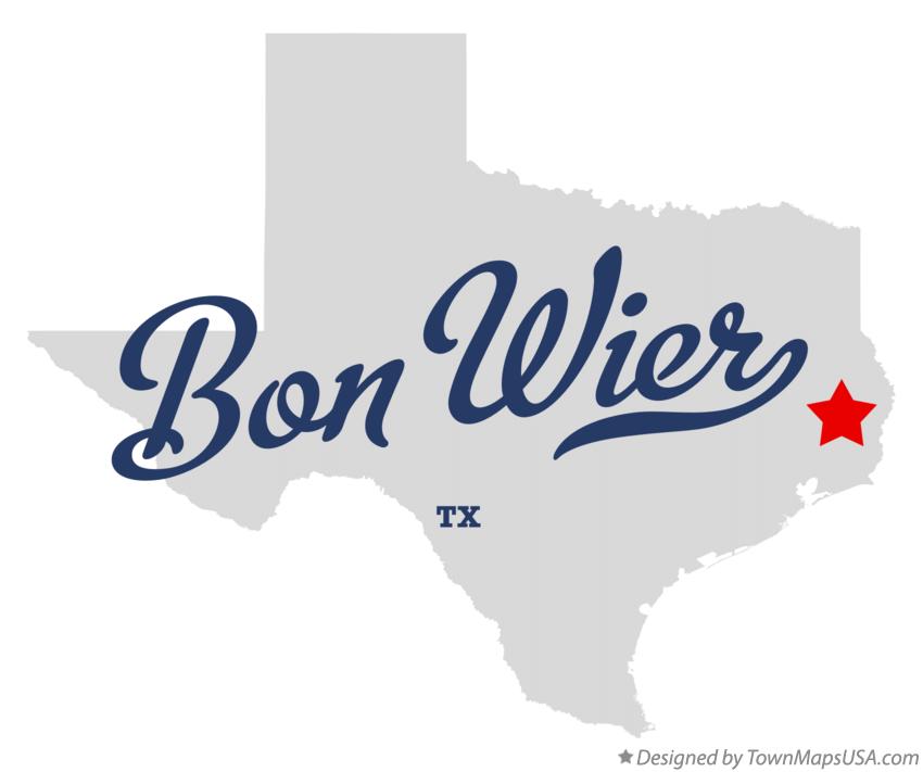 Map of Bon Wier Texas TX