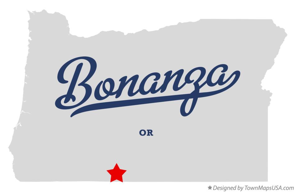 Map of Bonanza Oregon OR
