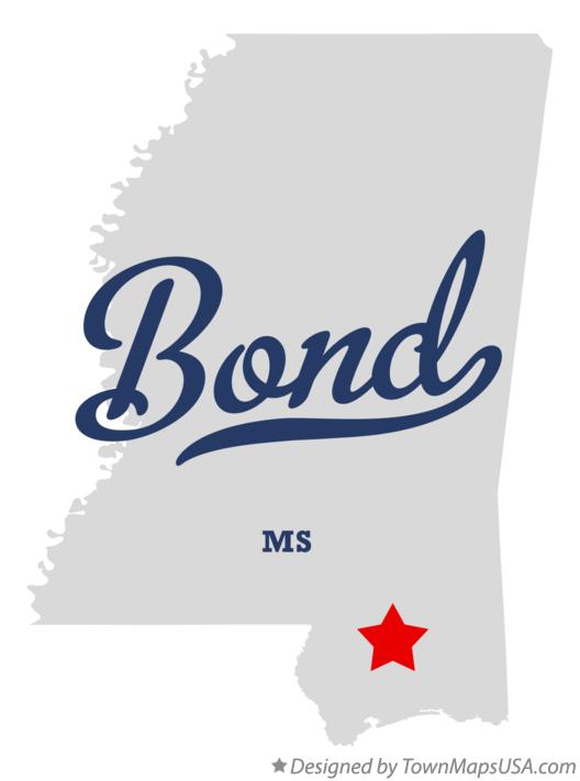 Map of Bond Mississippi MS