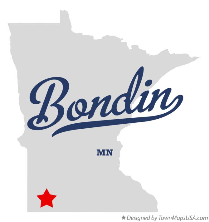 Map of Bondin Minnesota MN