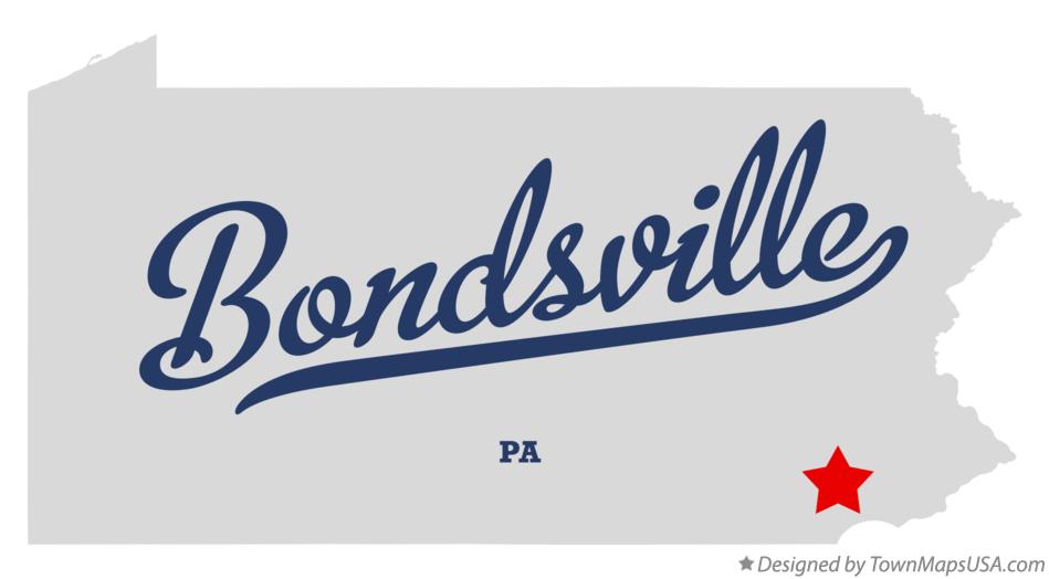 Map of Bondsville Pennsylvania PA