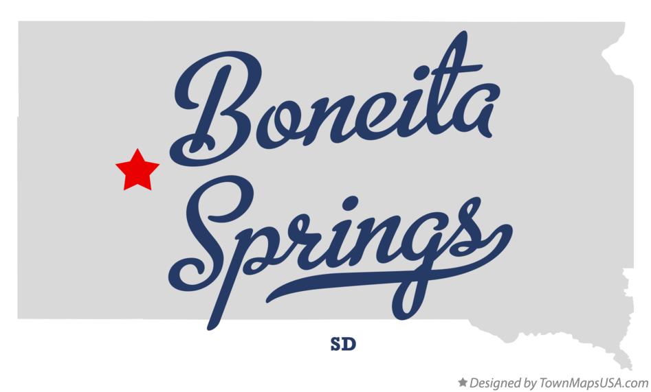 Map of Boneita Springs South Dakota SD