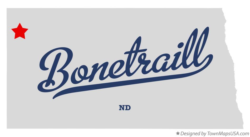 Map of Bonetraill North Dakota ND
