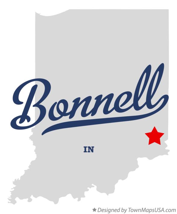 Map of Bonnell Indiana IN