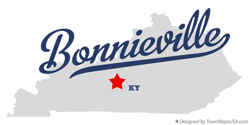 Map of Bonnieville Kentucky KY