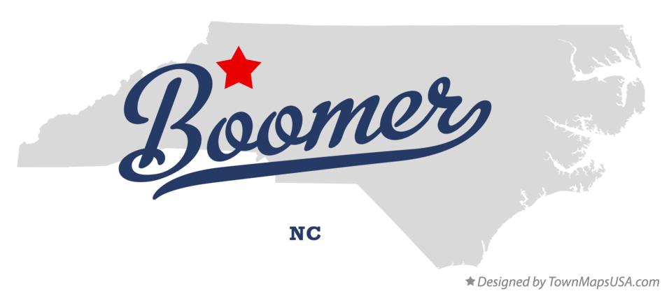 Map of Boomer North Carolina NC