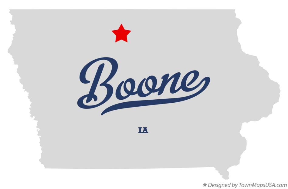 Map of Boone Iowa IA